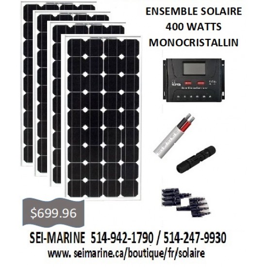 400 WATTS MONOCRISTALLIN BASIC SOLAR KIT  
